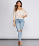 Surely Chiffon Floral Smocked Blouse