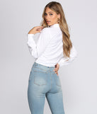 With fun and flirty details, Out Of Office Tie Blouse shows off your unique style for a trendy outfit for the summer season!