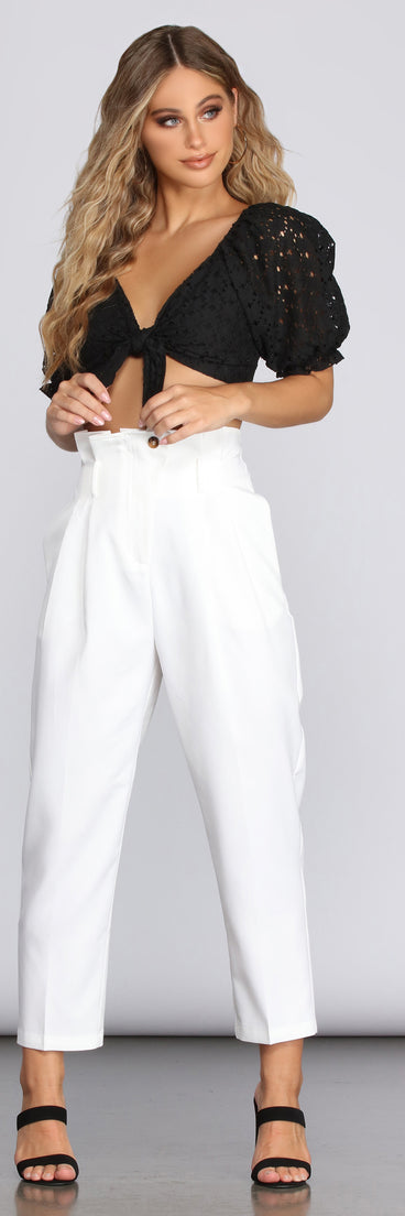 Effortless Beauty Eyelet Crop Top