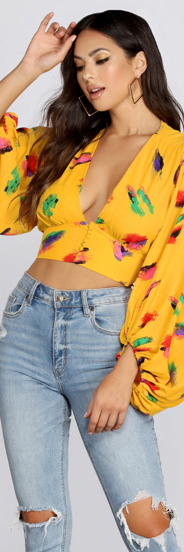 Artsy Girl Balloon Sleeve Blouse