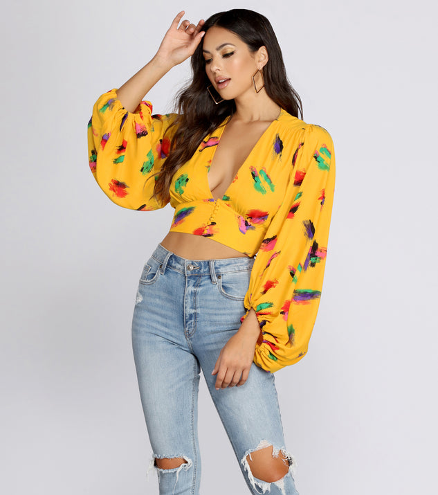 Artsy Girl Balloon Sleeve Blouse