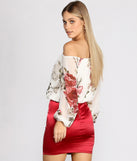 With fun and flirty details, Floral Chiffon Off The Shoulder Blouse shows off your unique style for a trendy outfit for the summer season!