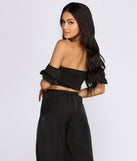 You’ll look stunning in the Bow Baby Cropped Blouse when paired with its matching separate to create a glam clothing set perfect for parties, date nights, concert outfits, back-to-school attire, or for any summer event!