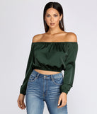 She's A Romantic Satin Off-Shoulder Blouse