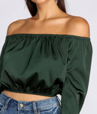 She's A Romantic Satin Off-Shoulder Blouse