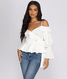 With fun and flirty details, Madame Bell Sleeve Blouse shows off your unique style for a trendy outfit for the summer season!