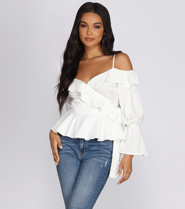 With fun and flirty details, Madame Bell Sleeve Blouse shows off your unique style for a trendy outfit for the summer season!