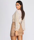 All Over Sequin Surplice Top