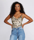 Leopard Print Cowl Neck Satin Top for 2022 festival outfits, festival dress, outfits for raves, concert outfits, and/or club outfits