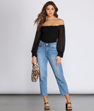 Chiffon Smocked Off The Shoulder Top