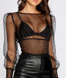 With fun and flirty details, Here To Play Sheer Polka Dot Top shows off your unique style for a trendy outfit for the summer season!