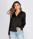 Satin Button Up Tunic