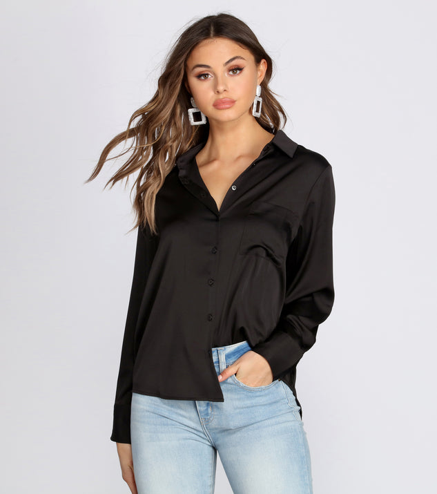 Satin Button Up Tunic