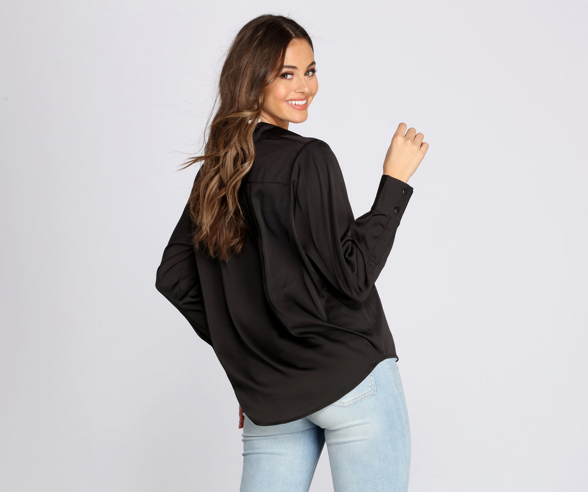 Satin Button Up Tunic & Windsor