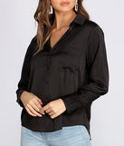Satin Button Up Tunic