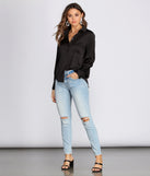 Satin Button Up Tunic