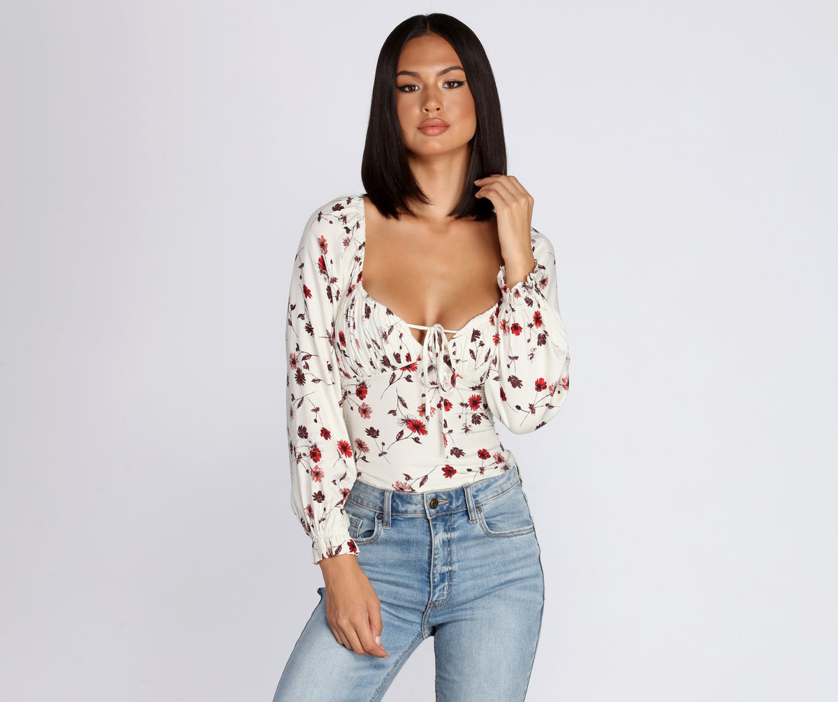 Fall With Floral Tie Front Top & Windsor