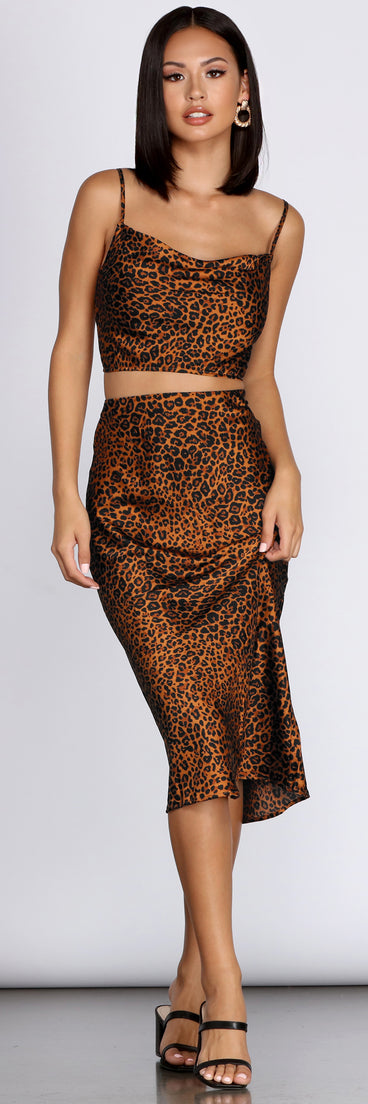 Leopard Cowl Neck Crop Top for 2022 festival outfits, festival dress, outfits for raves, concert outfits, and/or club outfits
