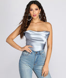 Sultry Satin Corset Crop Top
