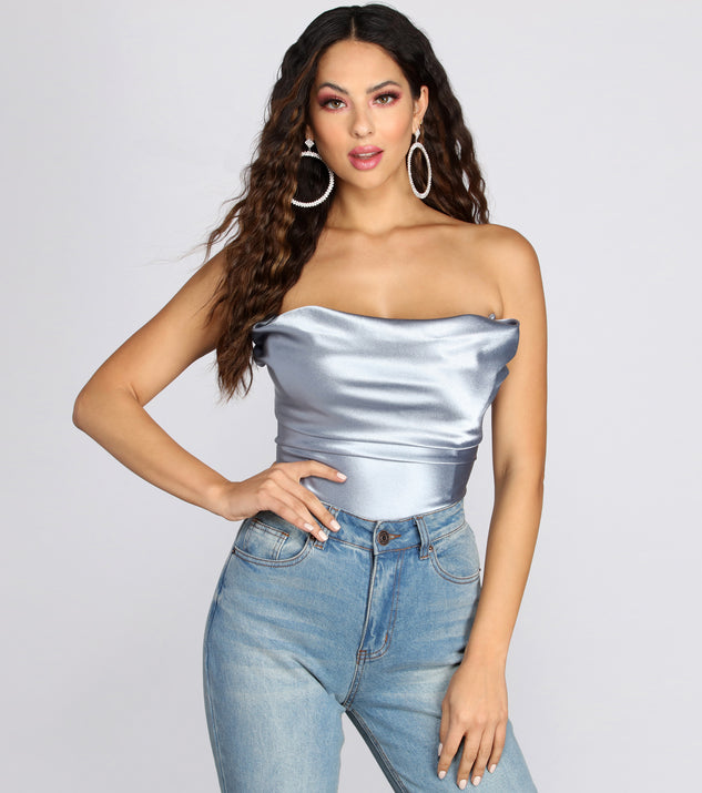 Sultry Satin Corset Crop Top