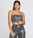 You’ll look stunning in the Leopard Sequin Tube Top when paired with its matching separate to create a glam clothing set perfect for parties, date nights, concert outfits, back-to-school attire, or for any summer event!