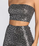 With fun and flirty details, Leopard Sequin Tube Top shows off your unique style for a trendy outfit for the summer season!
