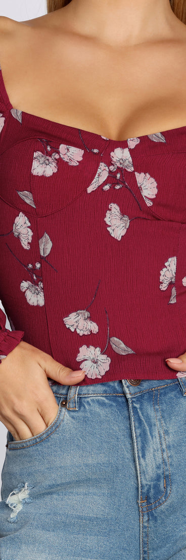 Floral Sweetheart Top
