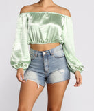 Dress up in Stunning Sophistication Satin Crop Top as your going-out dress for holiday parties, an outfit for NYE, party dress for a girls’ night out, or a going-out outfit for any seasonal event!