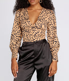 Spotted Print Buttoned Blouse
