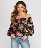 With fun and flirty details, Floral Focus Off The Shoulder Top shows off your unique style for a trendy outfit for the summer season!