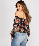 With fun and flirty details, Floral Focus Off The Shoulder Top shows off your unique style for a trendy outfit for the summer season!