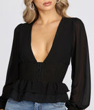 With fun and flirty details, Chiffon Smocked Button Down Blouse shows off your unique style for a trendy outfit for the summer season!