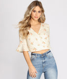 With fun and flirty details, Ditsy Floral Wrap Front Top shows off your unique style for a trendy outfit for the summer season!