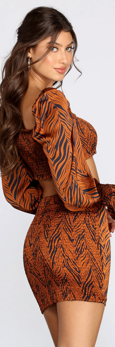 Wild Girl Smocked Crop Top