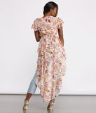 With fun and flirty details, Floral Fusion Chiffon High Low Top shows off your unique style for a trendy outfit for the summer season!