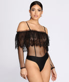 Chic Sheer Lace Bodysuit is a trendy pick to create 2023 festival outfits, festival dresses, outfits for concerts or raves, and complete your best party outfits!