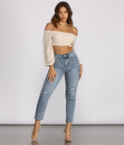 With fun and flirty details, Frilled and Flirty Off The Shoulder Smocked Crop Top shows off your unique style for a trendy outfit for the summer season!