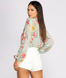 With fun and flirty details, Poised In Petals Floral Chiffon Bodysuit shows off your unique style for a trendy outfit for the summer season!
