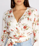 With fun and flirty details, Just Grow For It Floral Wrap Top shows off your unique style for a trendy outfit for the summer season!