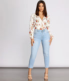 With fun and flirty details, Just Grow For It Floral Wrap Top shows off your unique style for a trendy outfit for the summer season!