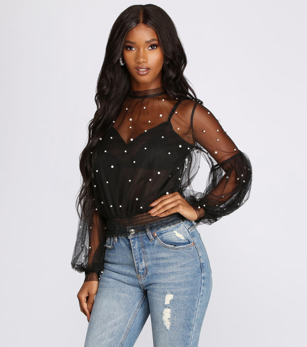 Pearl Mesh Crop - Diamond T Outfitters