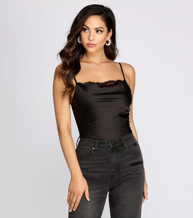 With fun and flirty details, An Elegant Touch Satin Bodysuit shows off your unique style for a trendy outfit for the summer season!