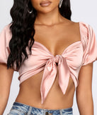 With fun and flirty details, Feelin' Sassy Satin Crop Top shows off your unique style for a trendy outfit for the summer season!