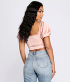 With fun and flirty details, Feelin' Sassy Satin Crop Top shows off your unique style for a trendy outfit for the summer season!
