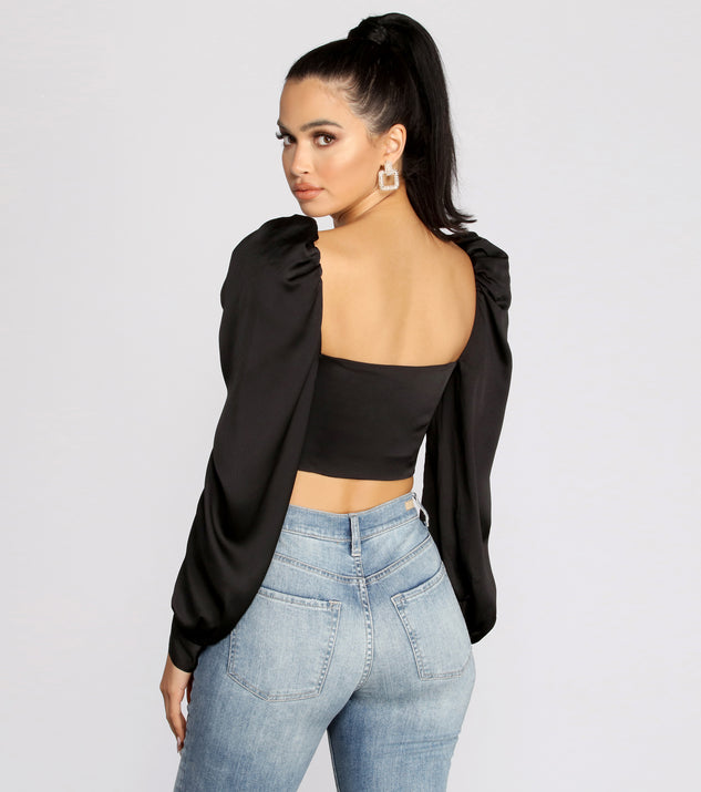 black peasant crop top