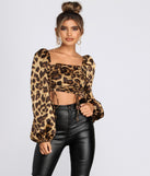 With fun and flirty details, Tie Front Leopard Print Satin Blouse shows off your unique style for a trendy outfit for the summer season!