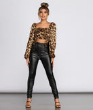 With fun and flirty details, Tie Front Leopard Print Satin Blouse shows off your unique style for a trendy outfit for the summer season!