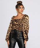 With fun and flirty details, Tie Front Leopard Print Satin Blouse shows off your unique style for a trendy outfit for the summer season!
