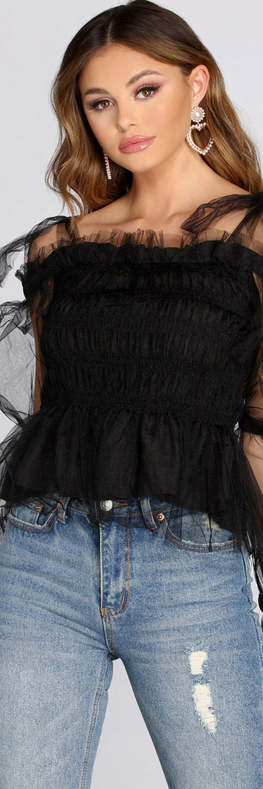 So Extra Mesh Smocked Top for 2022 festival outfits, festival dress, outfits for raves, concert outfits, and/or club outfits