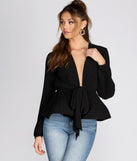 With fun and flirty details, Bring The Drama Peplum Top shows off your unique style for a trendy outfit for the summer season!
